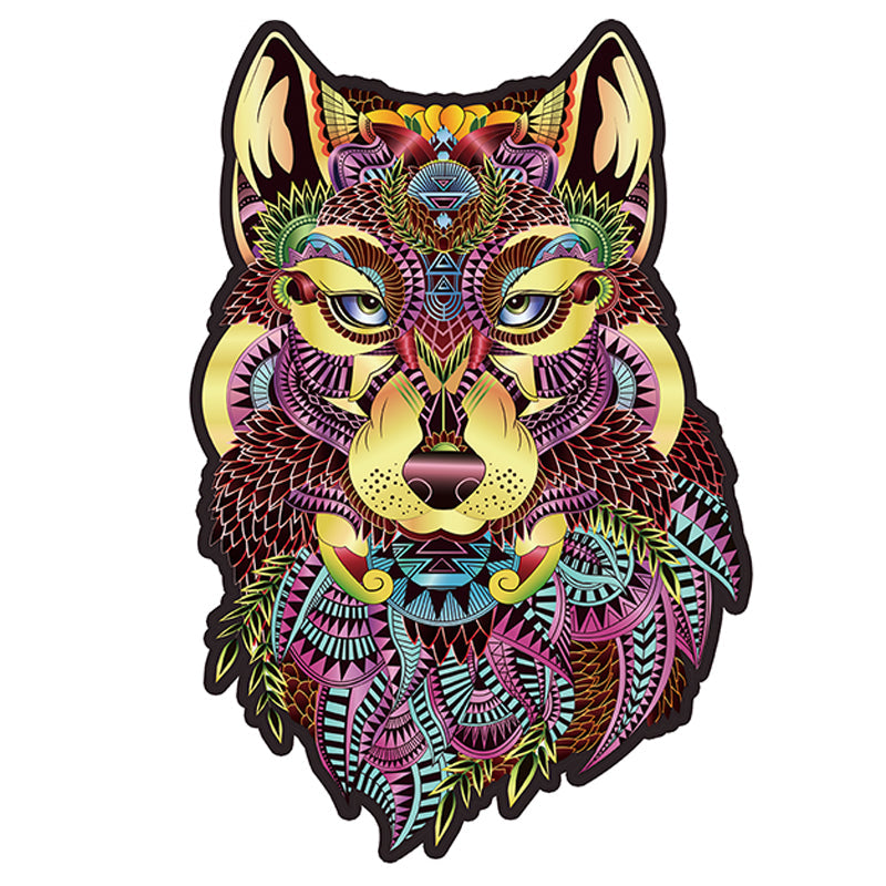 Quebra-cabeça de cabeça de lobo marrom