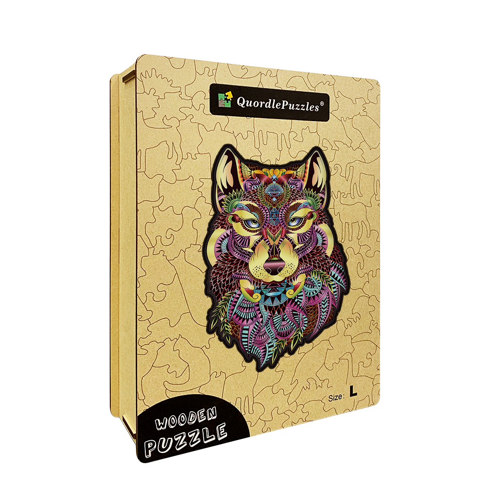 Quebra-cabeça de cabeça de lobo marrom