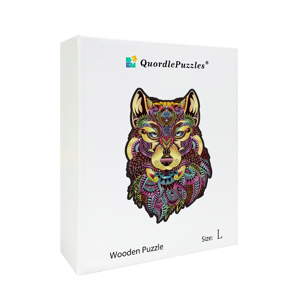 Quebra-cabeça de cabeça de lobo marrom