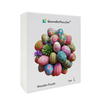 Quebra-cabeça 3d coroa de páscoa de madeira