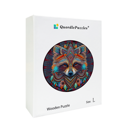 Quebra-cabeça de madeira mandala guaxinim