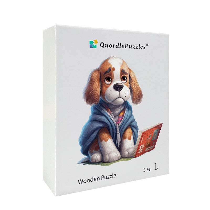 🔥Último dia 85% de desconto - cachorrinho fofo lendo um livro