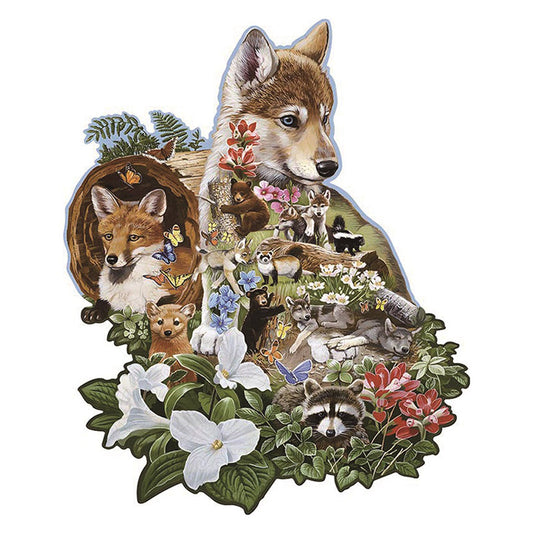 🔥Último dia 90% - quebra-cabeça de madeira com cara de lobo
