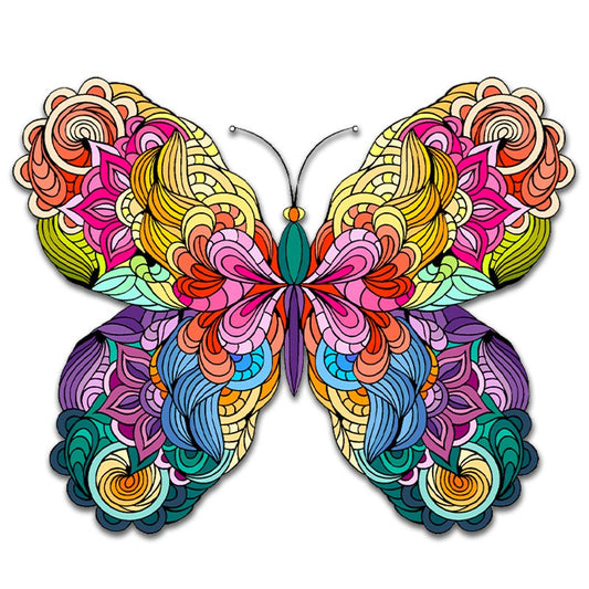 Quebra-cabeça de edição colorida de borboleta