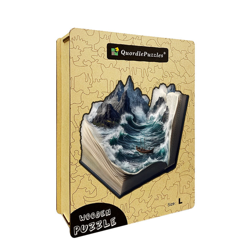 Quebra-cabeça de madeira 3D da tempestade oceânica