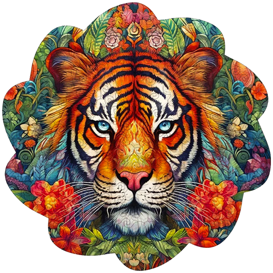 🔥Último dia 86% -quebra-cabeça de madeira tigre com flores