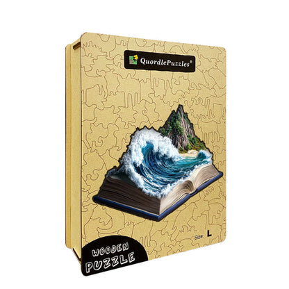 Quebra-cabeça de madeira 3D da onda do oceano