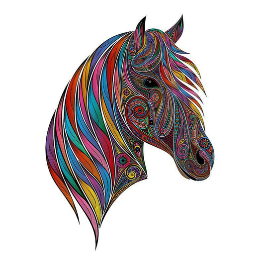 Quebra-cabeça de cabeça de cavalo colorida