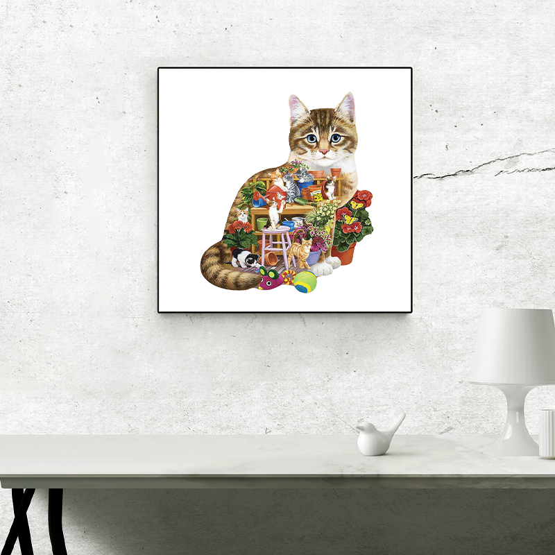 Quebra-cabeça de trabalho de gato