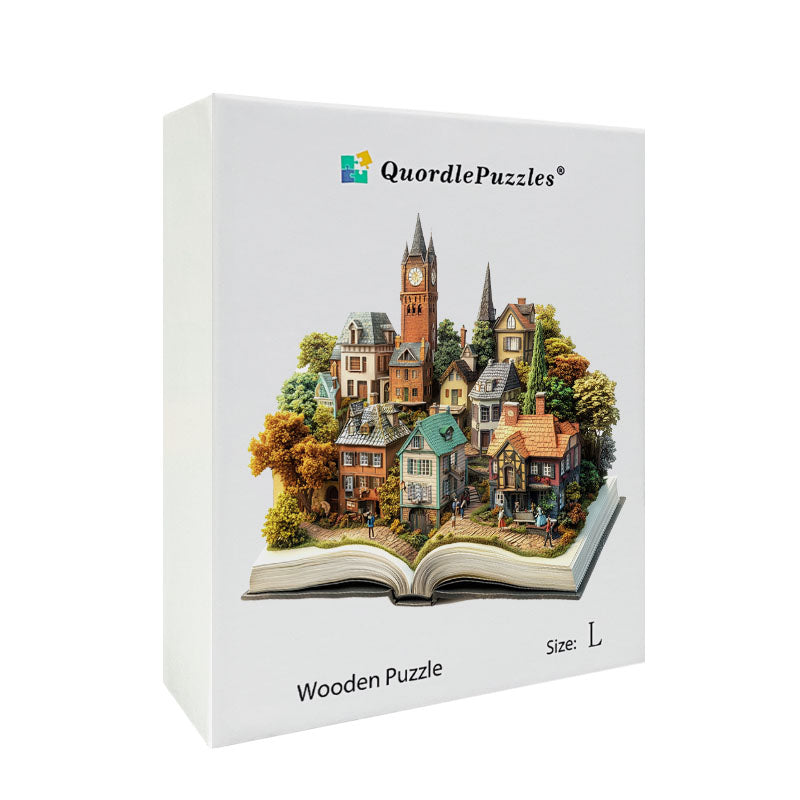 Quebra-cabeça de madeira 3D da praça da cidade