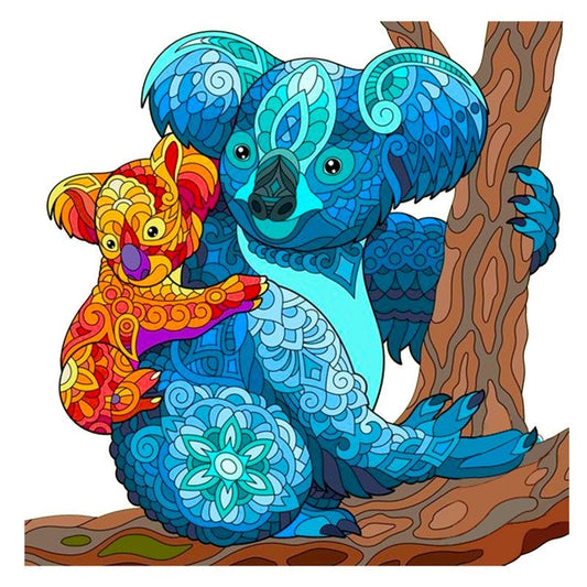 Quebra-cabeça coala mãe e filho