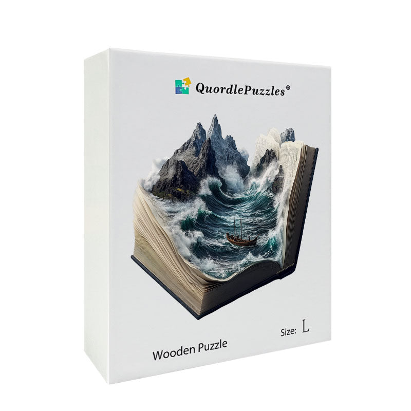 Quebra-cabeça de madeira 3D da tempestade oceânica