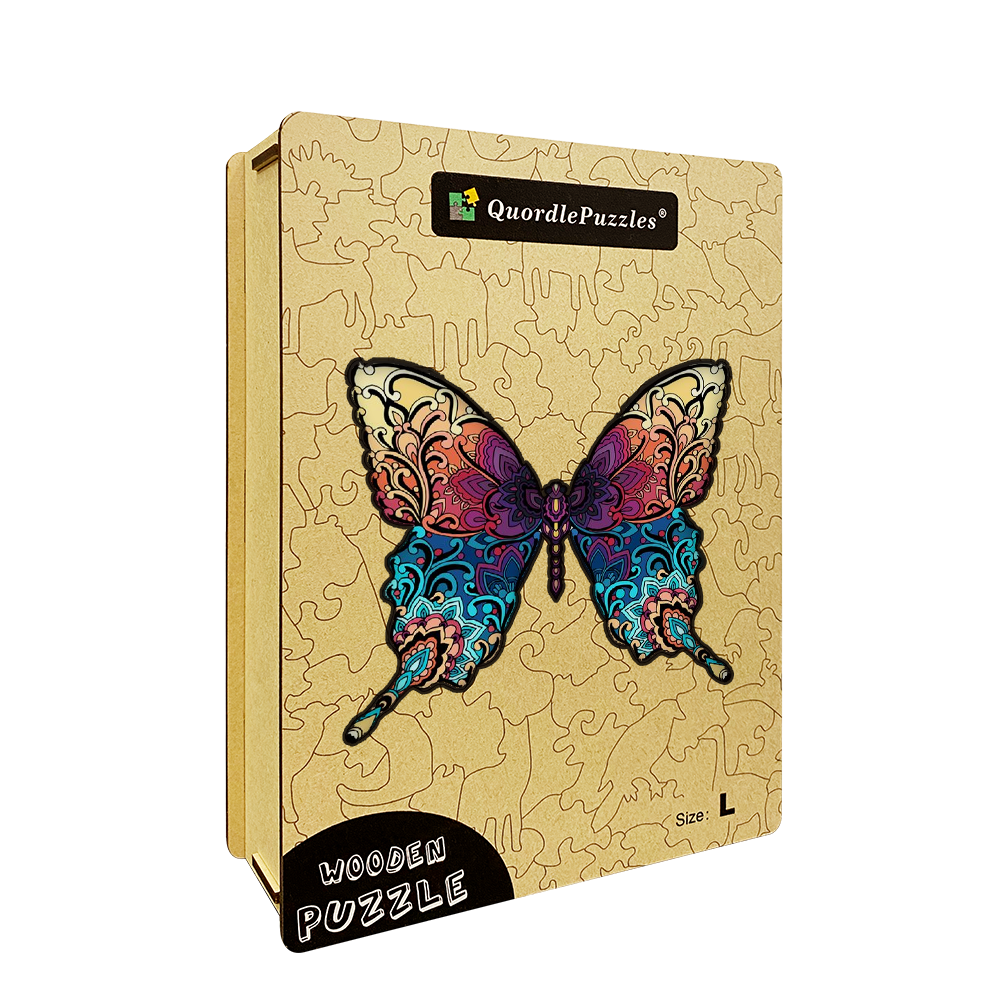 Quebra-cabeça de borboleta colorida
