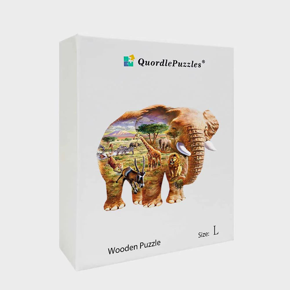 🔥Último dia 89% -quebra-cabeça de madeira de elefante chesterman