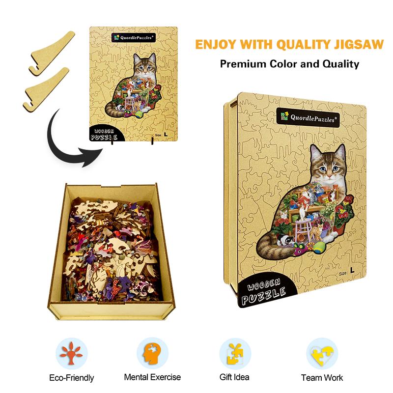 Quebra-cabeça de trabalho de gato