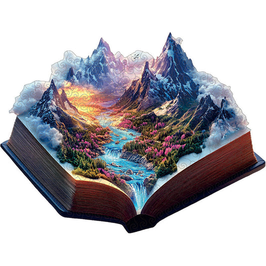 Quebra-cabeça de madeira 3D das montanhas majestosas