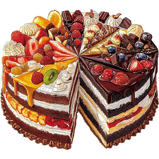 Quebra-cabeça 3D de Madeira Bolo de Frutas