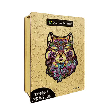 Quebra-cabeça de cabeça de lobo marrom