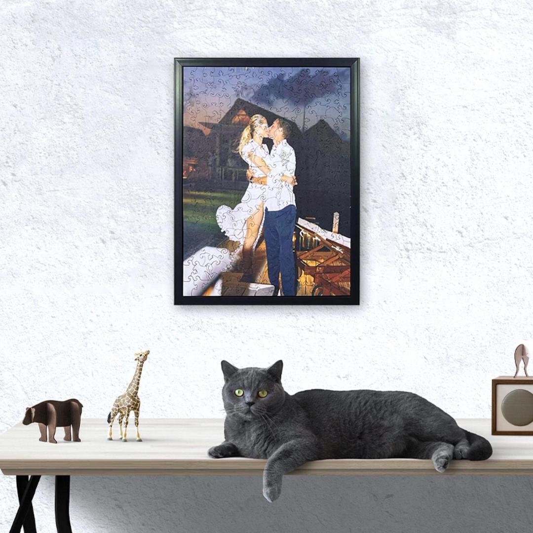 Carregar foto quebra-cabeça de madeira personalizado