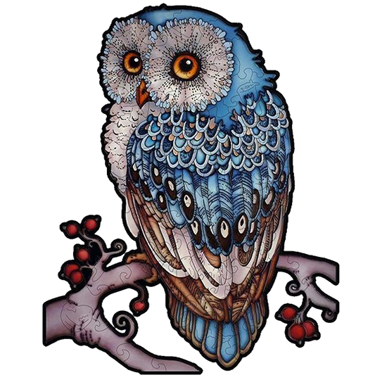 Quebra-cabeça coruja de cauda azul
