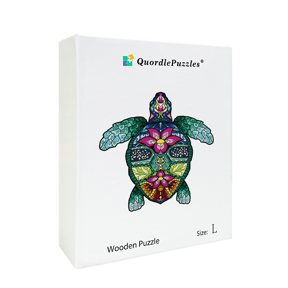 Quebra-cabeça de madeira tartaruga sálvia