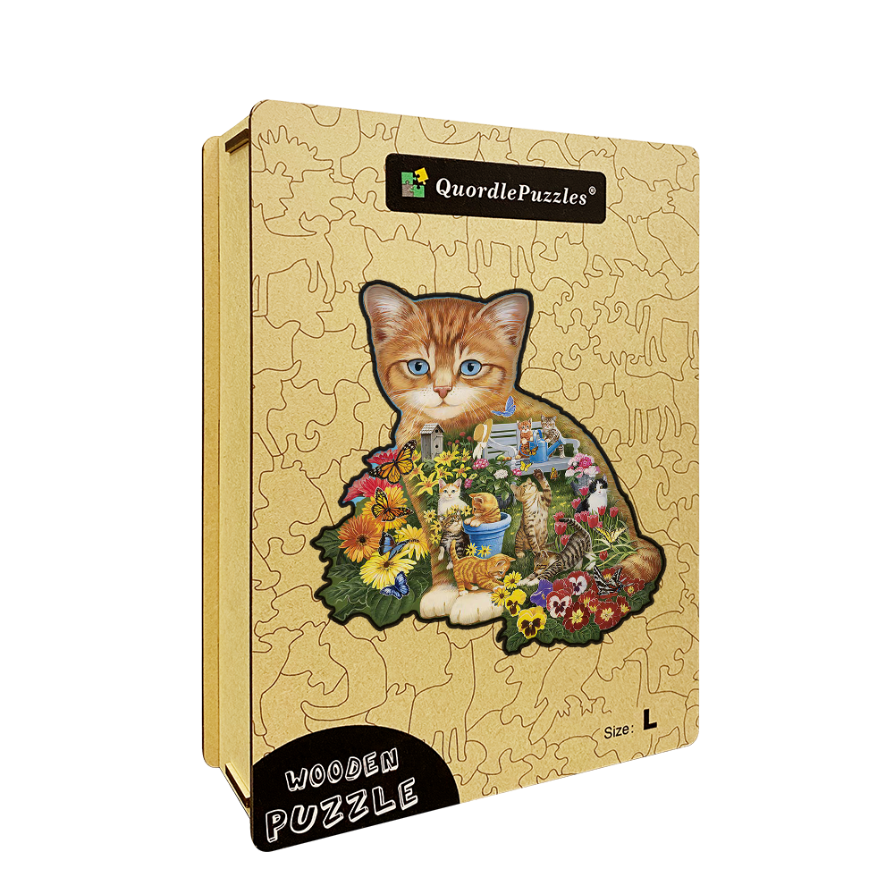 Quebra-cabeça de gato de jardim