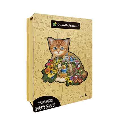 Quebra-cabeça de gato de jardim
