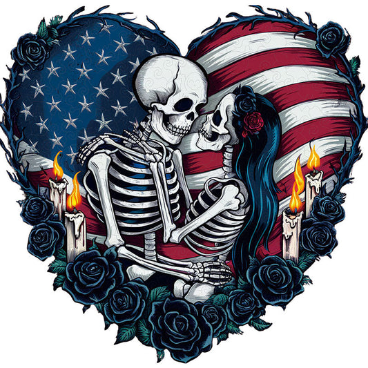 🔥Último dia 85% de desconto - bandeira americana coração gótico