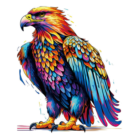 🔥Último dia 92% - quebra-cabeça de madeira com arte de águia colorida