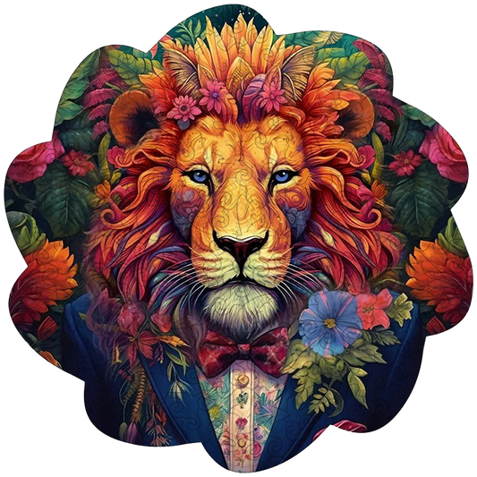 🔥Último dia 86% - quebra-cabeça de madeira de coruja de leão em flores estéticas