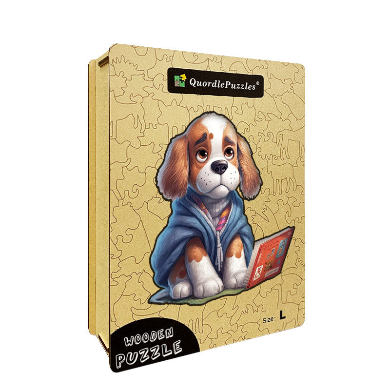 🔥Último dia 85% de desconto - cachorrinho fofo lendo um livro