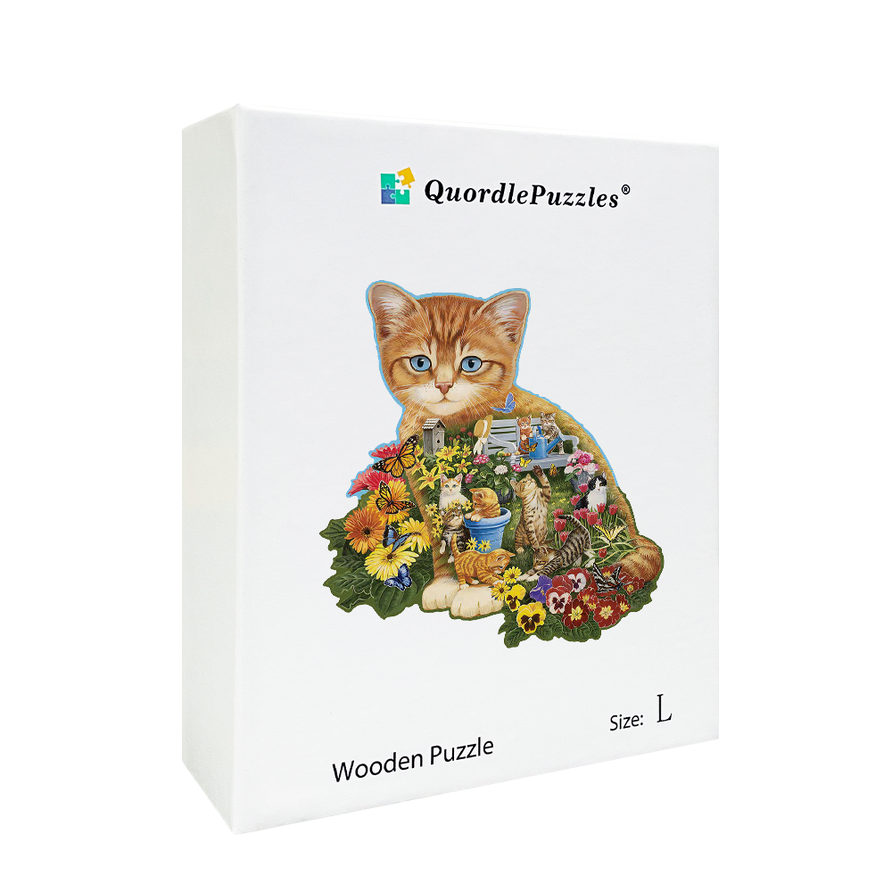 Quebra-cabeça de gato de jardim