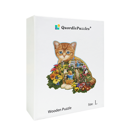 Quebra-cabeça de gato de jardim