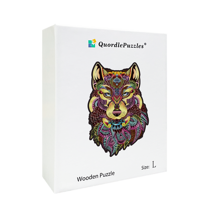 Quebra-cabeça de cabeça de lobo marrom